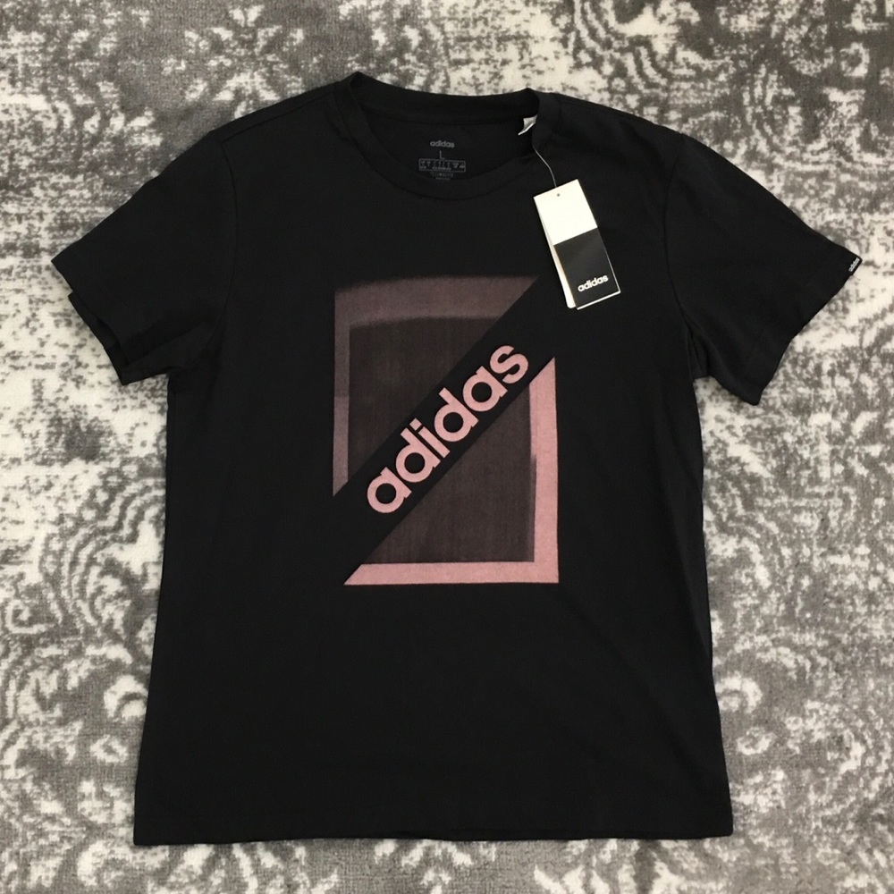 Adidas Color Block Tee💗🖤 - Picture 2 of 3